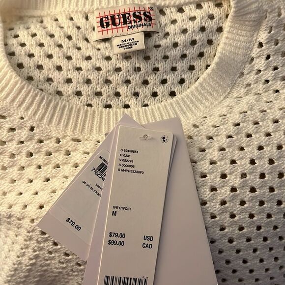 BNWT Urban Outfitters - Guess Originals - Men’s Short Sleeve Crochet Sweater - Picture 5 of 9